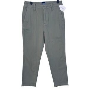 GAP Women's Slim Ankle Pants Size 6 Olive Green Stretch Cotton NWOT Flat Front